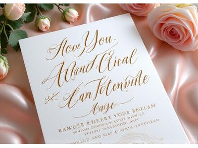 Individuelle Hochzeitseinladung mit Kalligraphie